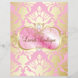 Flyer 311 Bandeja Rosa Luxuosa Damasco Dourado