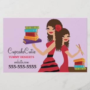 Flyer 311 meninas do espanhol de Cutie do cupcake