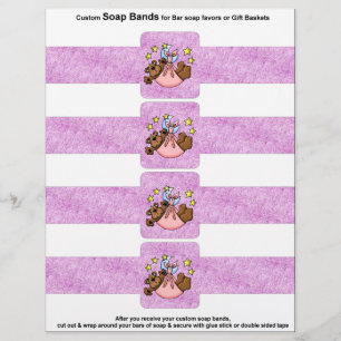 Flyer 4 por folha Bar Sabonetes Bandas Papel para menina