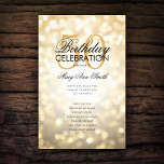 Flyer 50º Programa de Aniversário da Elegante Luzes Dour<br><div class="desc">Design de "Programa de Festa de aniversário" elegante com faíscas e luzes Douradas com texto personalizado.</div>