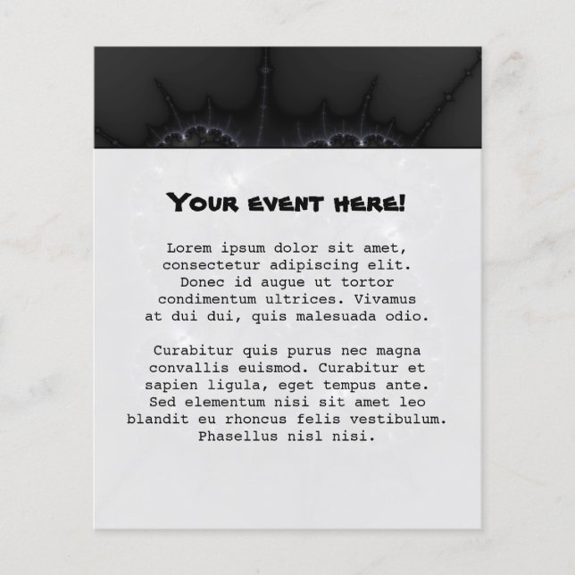 Flyer 50 Tons De Cinza - Arte Fractal (Frente)