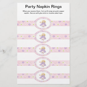 Flyer 5 por folha Anéis de guardanapo de papel princesa