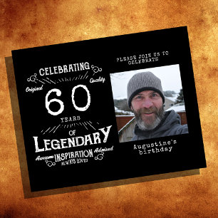 Flyer 60º Convite de Aniversário do Orçamento Preto