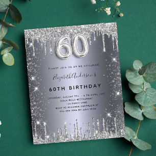 Flyer 60.º aniversário do convite para o orçamento da