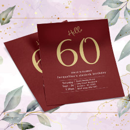 Flyer 60 Orçamento Dourado vermelho 60.o Convite de Aniv