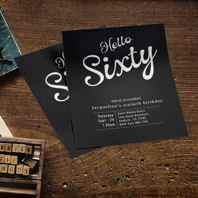 Flyer 60 Pretos Orçamento Branco 60. Convite de Aniversá (Criador carregado)