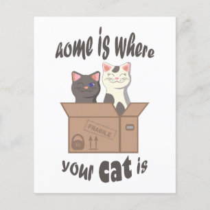 Flyer A citação engraçada de Home é onde seu gato está
