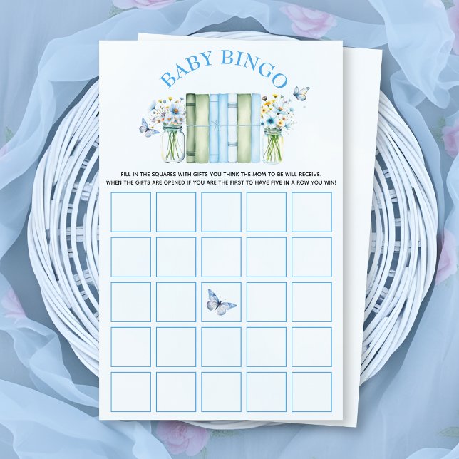 Flyer A New Chapter baby boy shower bingo game (Criador carregado)