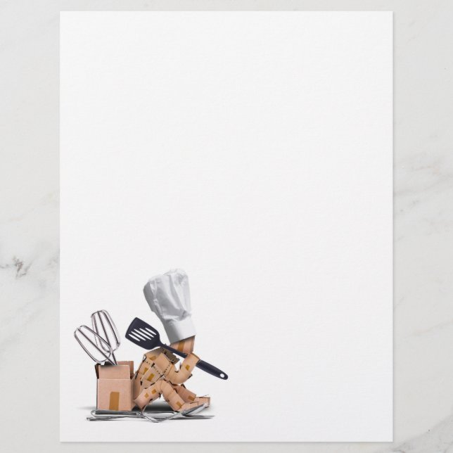 Flyer A personagem de chef sentava-se pensando em ferram (Frente)