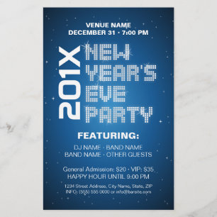 Flyer A véspera de Ano Novo Sparkles insecto do partido