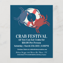Flyer Abertura do Fundraiser do restaurante Crab Festiva