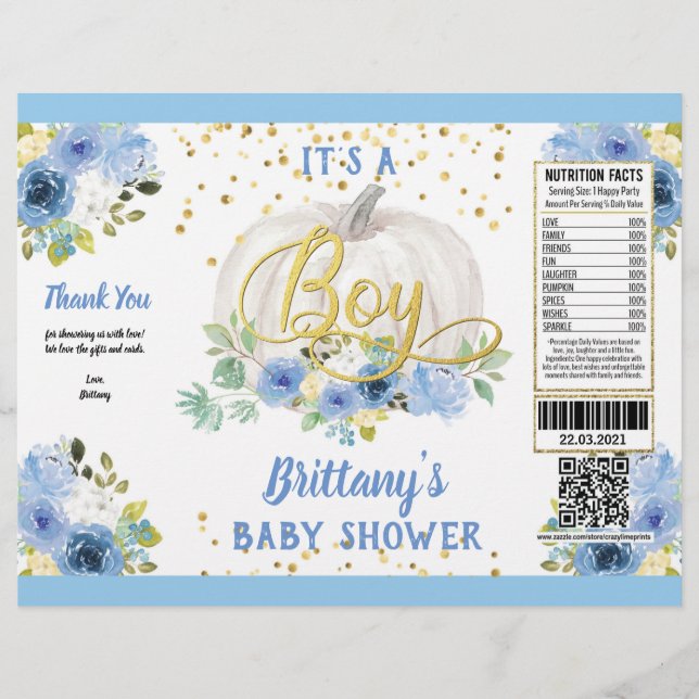 Flyer Abóbora, é um moleque de Chá de fraldas (Frente)