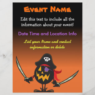 Flyer Abóbora feita sob encomenda do pirata do Dia das