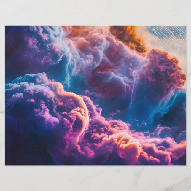 Flyer Abstract Space Nebula Art - Colorful Cosmic (Frente)