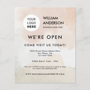 Flyer Abstrato Boho - Grande Abertura do Logotipo de Aqu