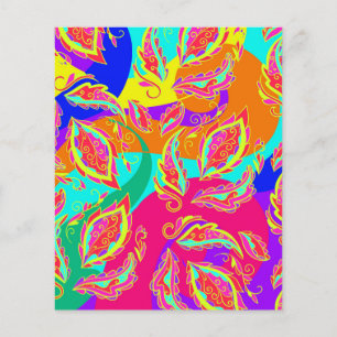 Flyer abstrato,cor,padrão,indiano,mandala,rosa,