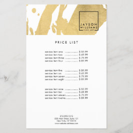 Flyer Abstrato de Artista Moderno Faux Dourado Brushstro