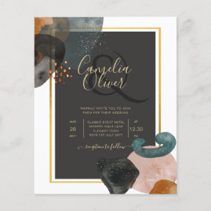 Flyer ABSTRATO de Casamento de Tons da Terra BUDGET