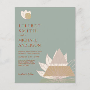 Flyer Abstrato Geométrico Japandi Wedding Escandinávia