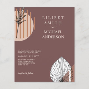 Flyer Abstrato Geométrico Japandi Wedding Escandinávia