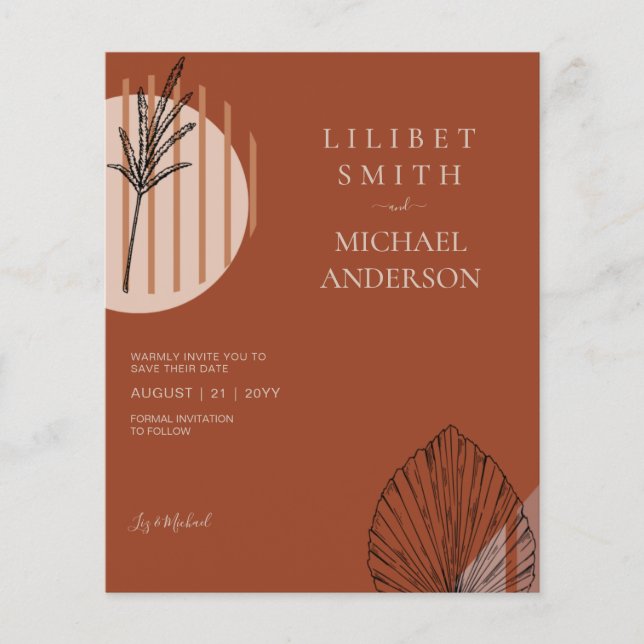 Flyer Abstrato Moderno Japandi Escandinavo Datas de Salv (Frente)