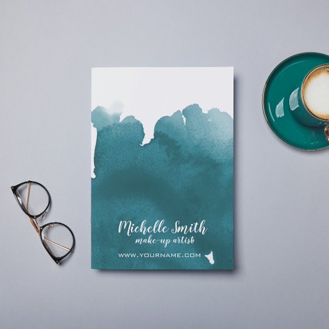 Flyer Abstrato turquoise watercolor splash (Criador carregado)