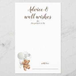 Flyer Aconselhamento e Desejo Chá de fraldas do Urso de 