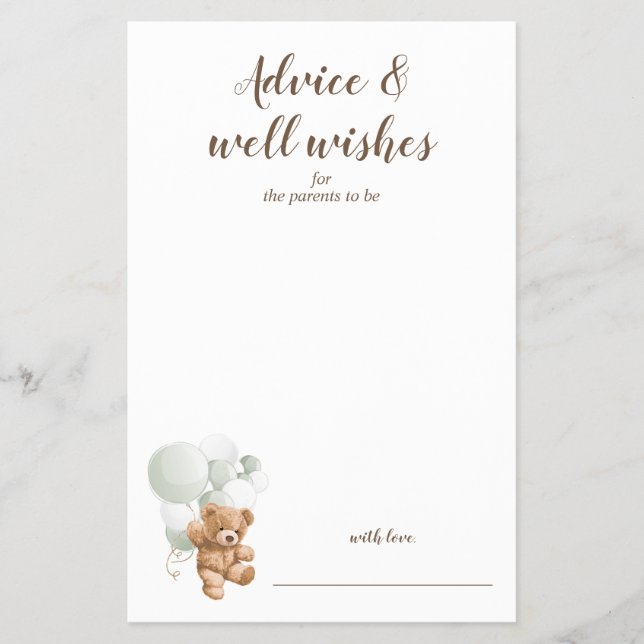 Flyer Aconselhamento e Desejo Chá de fraldas do Urso de  (Frente)