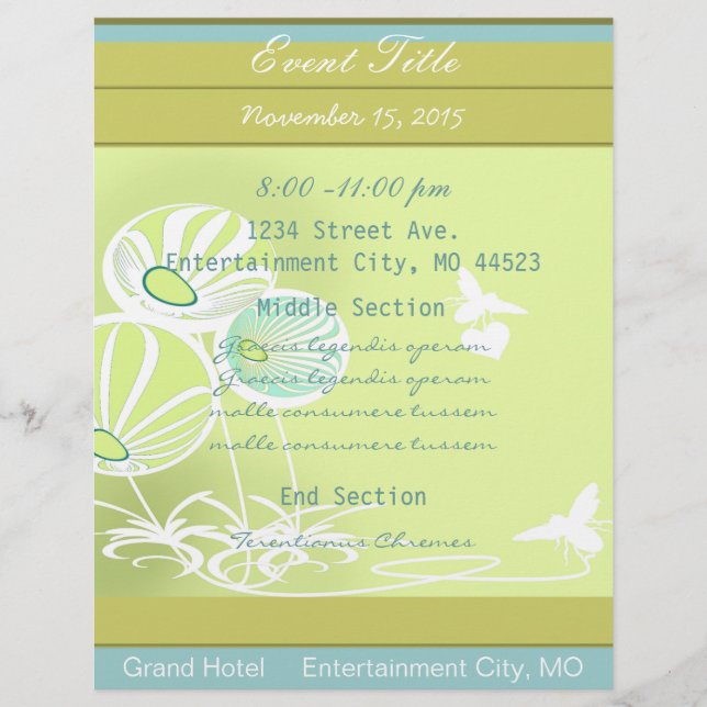 Flyer Acontecimentos no Jardim Flores e Abelhas (Frente)