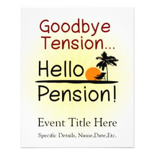Flyer Adeus Tensão, Alô Pensão Engraçada Reforma
