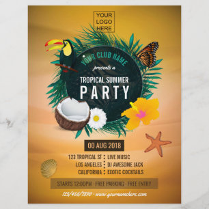 Flyer Adicione foto e logotipo do Clube/Corporate Tropic