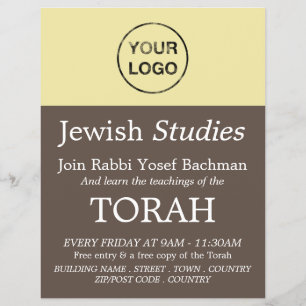 Flyer Adicione seu próprio logotipo, judaísmo, anúnci