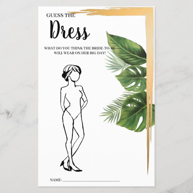 Flyer Adivinha o jogo de Chá de panela Tropical do Vesti (Frente)