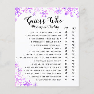 Flyer Adivinha quem é que o bebê mostra o jogo - Baby es