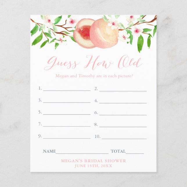 Flyer Adivinhe a Idade da Noiva na Foto Jogo Chá de Pane (Frente)