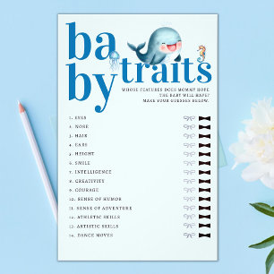 Flyer Adivinhem Bebê Apresenta Jogo do Chá Baleia Azul E