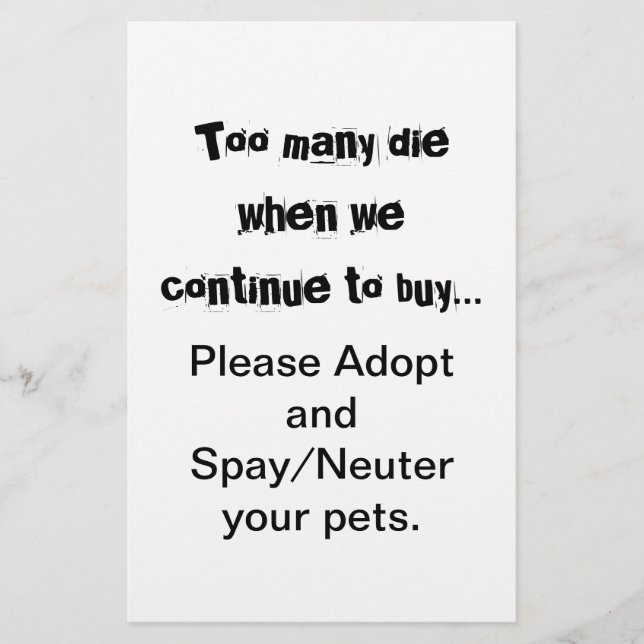 Flyer Adoção do Spay Neuter (Frente)