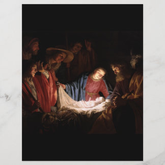 Flyer Adoração dos Pastores por Honthorst