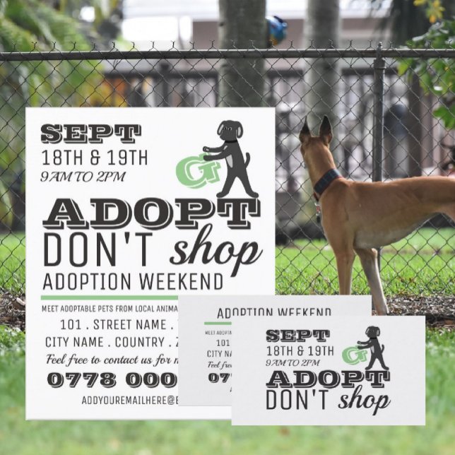 Flyer Adotar não Comprar, Pet Adotion Event Advertising (Criador carregado)