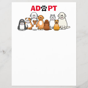 Flyer Adotar um texto para animais de estimação com anim
