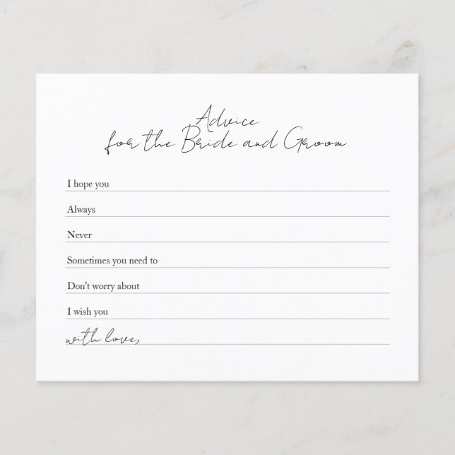 Flyer Advertência Branca Negra Moderna para a Noiva e a  (Frente)