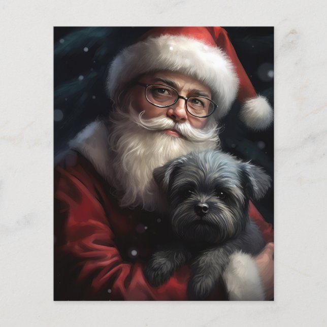 Flyer Affenpinscher com Papai Noel Natal Festivo (Frente)