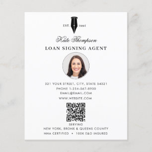 Flyer Agente de Assinatura de Notário Foto Código QR Bra