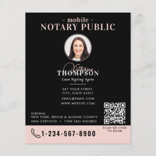 Flyer Agente de Assinatura Notarial Código QR Foto Preto