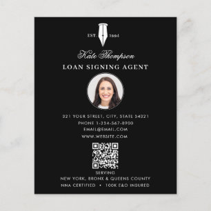 Flyer Agente de Assinatura Notarial  Foto Código QR Pret