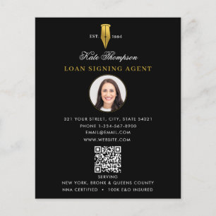 Flyer Agente de Assinatura Notarial Foto QR Code Modern