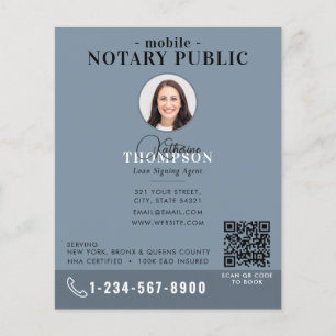 Flyer Agente de Assinatura Notarial Moderno Código QR de
