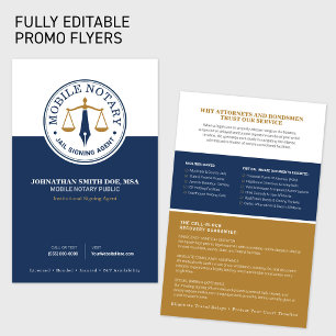 Flyer Agente de Assinatura Notarial Pública Móvel Legal