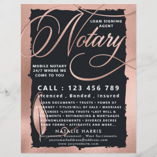 Flyer Agente de empréstimo notário de carvão e Rosa e
