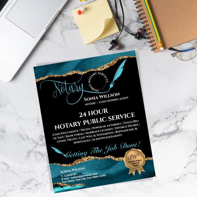 Flyer Agente de Notariado Móvel e de Assinatura de Empré (Criador carregado)